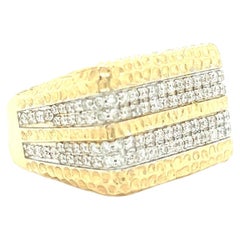 1.59 Carat Diamond Hammered Ring