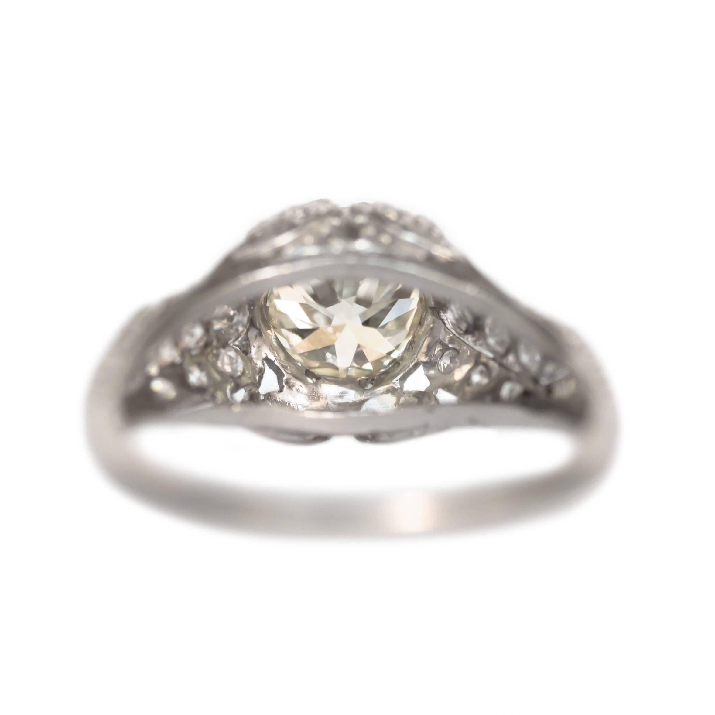 1.59 Carat Diamond Platinum Engagement Ring In Excellent Condition For Sale In Atlanta, GA