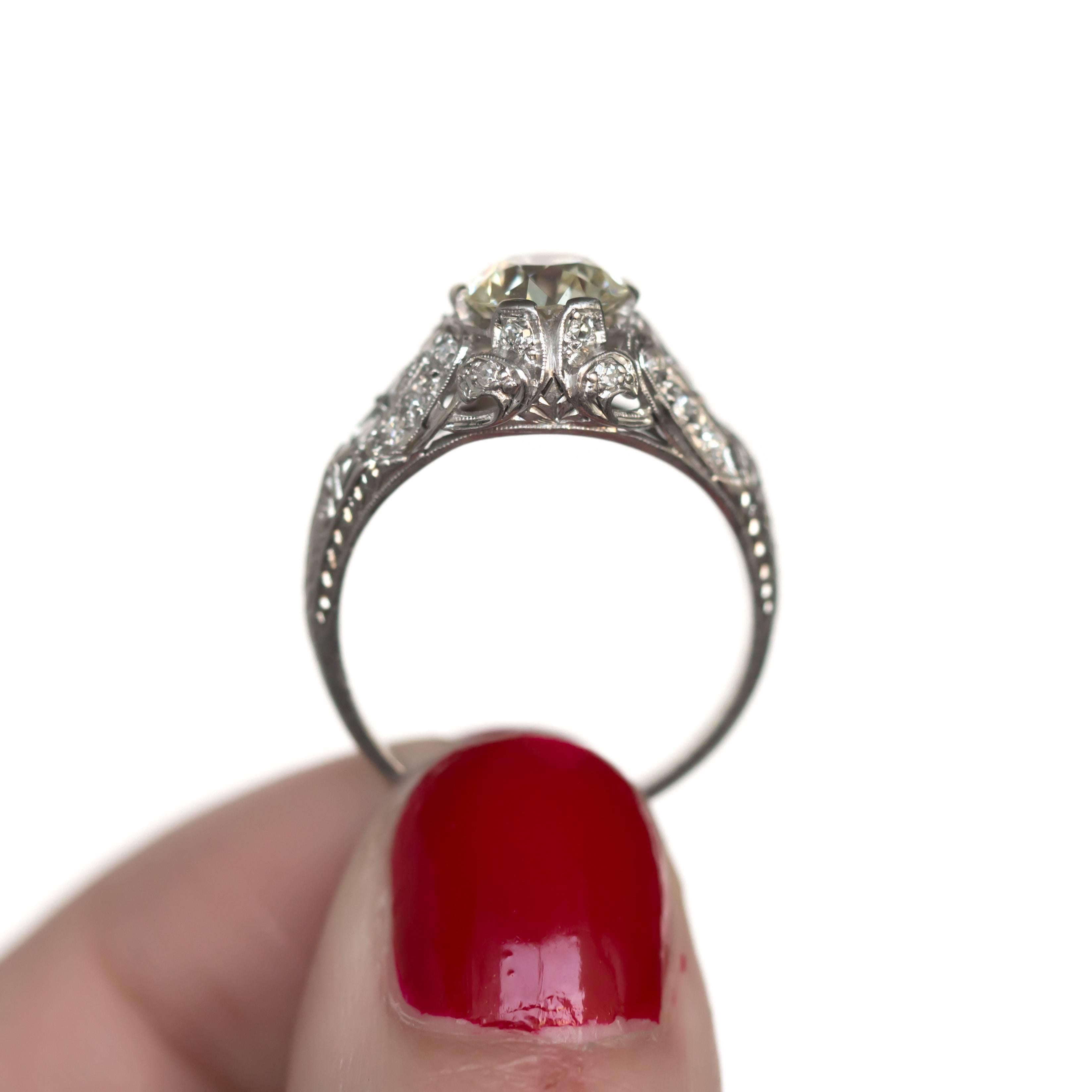 Women's 1.59 Carat Diamond Platinum Engagement Ring For Sale