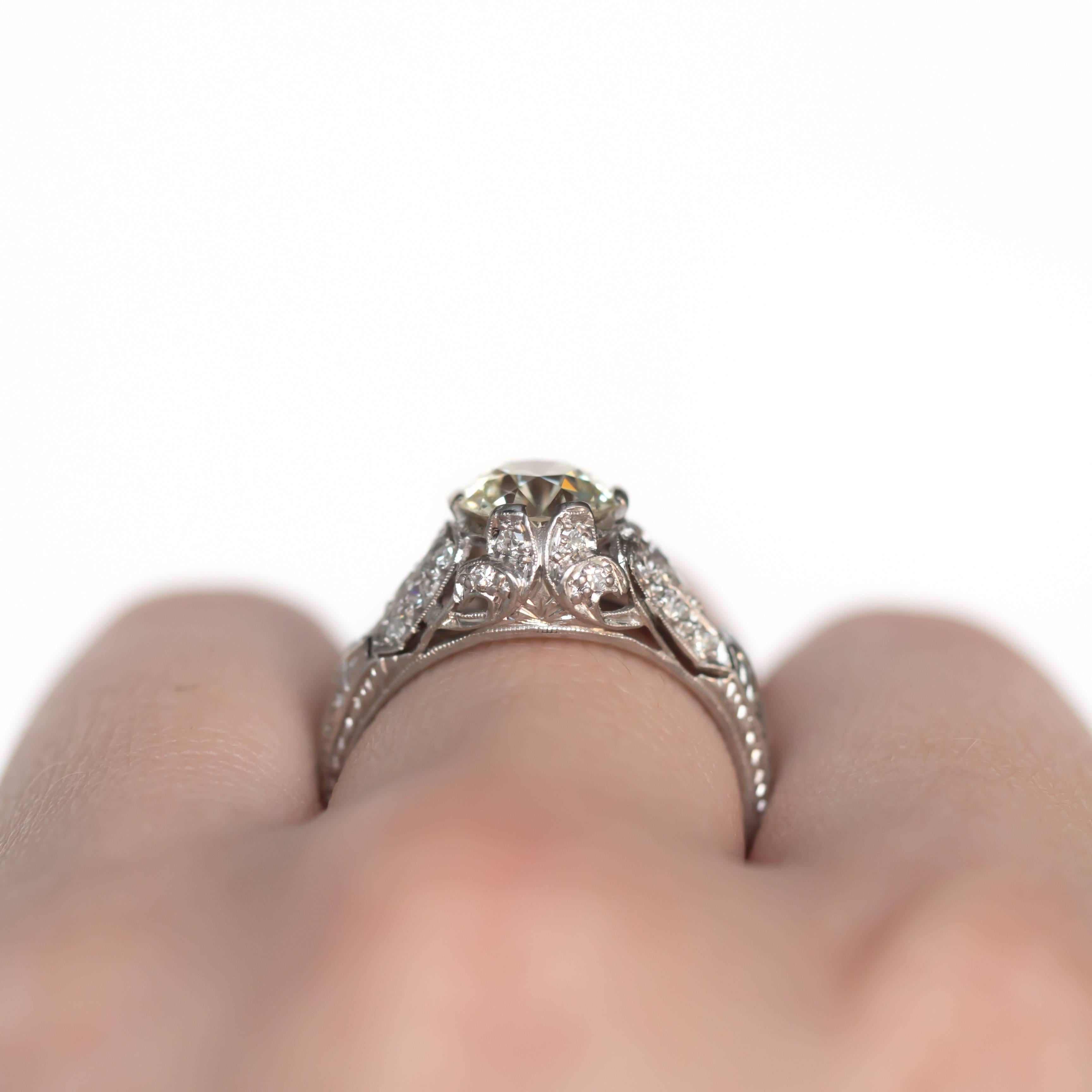1.59 Carat Diamond Platinum Engagement Ring For Sale 3