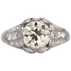 Bague de fiançailles en platine avec diamant de 1,59 carat