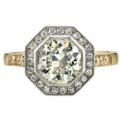 1.59 Carat Old European Cut Diamond Engagement Ring