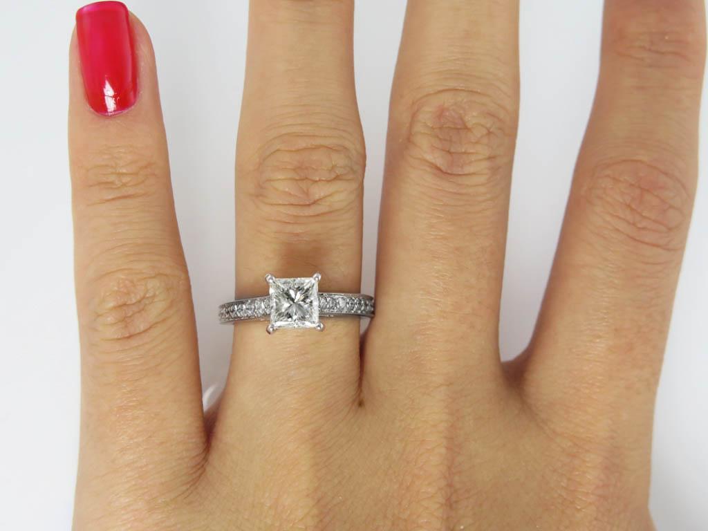 1.59 Carat Princess Diamond Engagement White Gold Ring EGL, USA For Sale 5