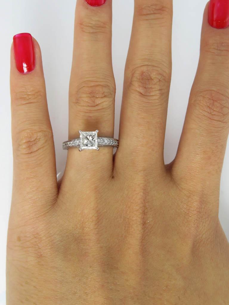 1.59 Carat Princess Diamond Engagement White Gold Ring EGL, USA For Sale 6