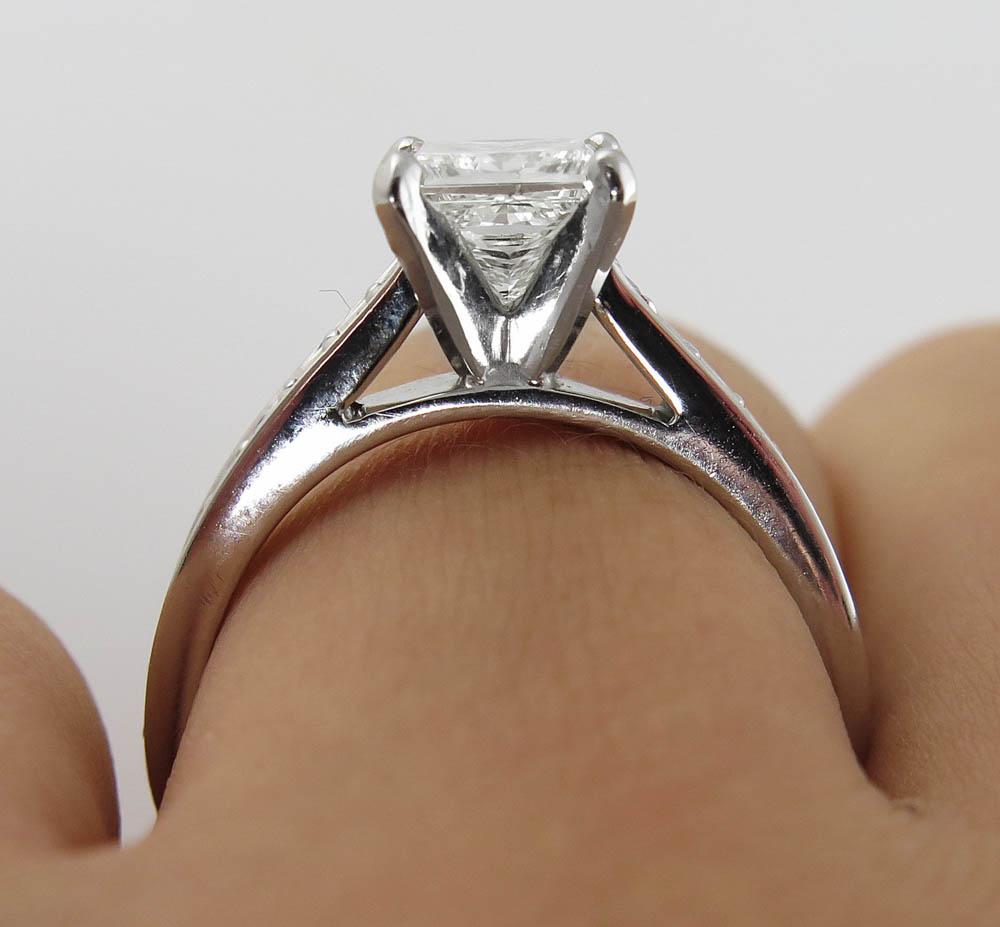 1.59 Carat Princess Diamond Engagement White Gold Ring EGL, USA For Sale 7