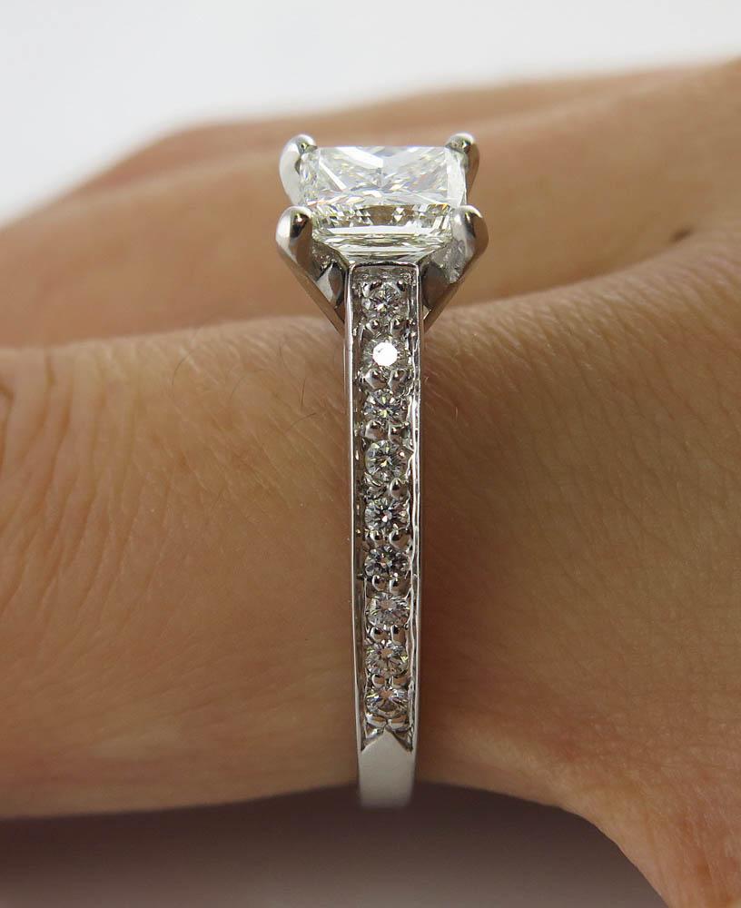 1.59 Carat Princess Diamond Engagement White Gold Ring EGL, USA For Sale 8