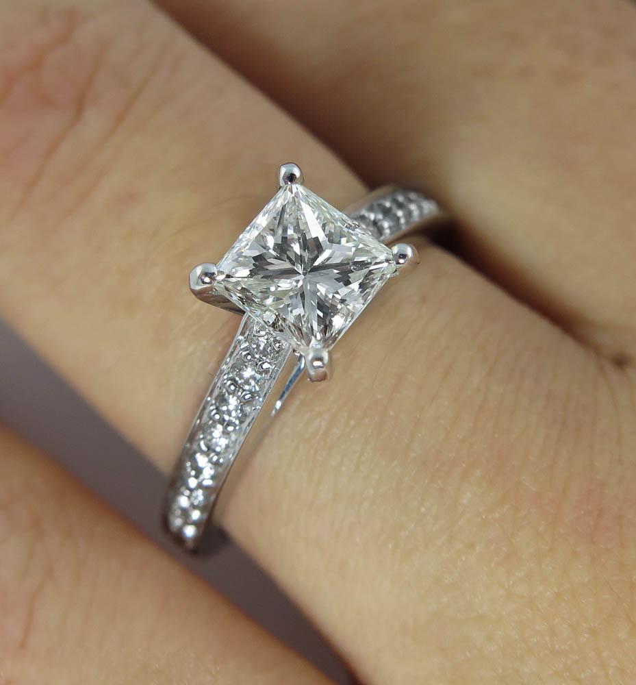 1.59 Carat Princess Diamond Engagement White Gold Ring EGL, USA For Sale 9