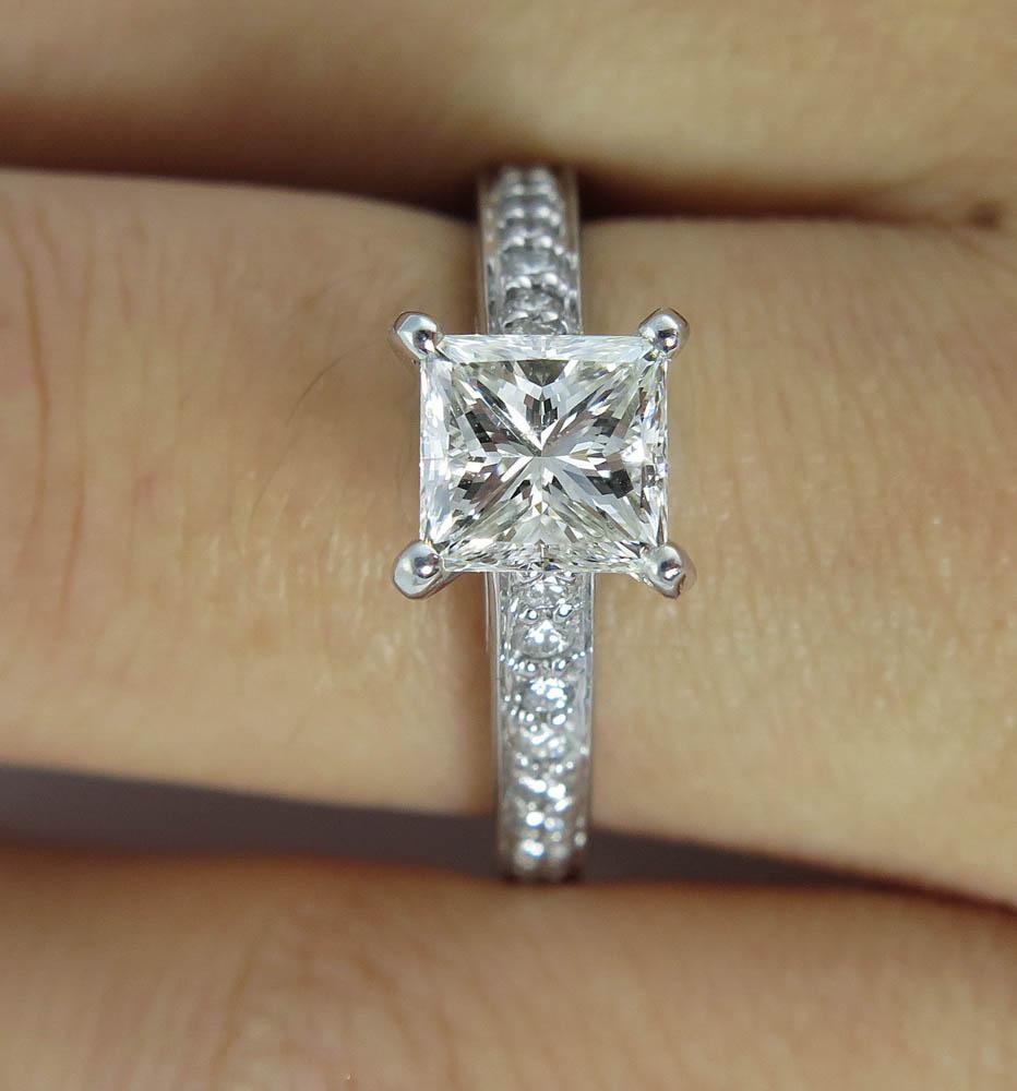 1.59 Carat Princess Diamond Engagement White Gold Ring EGL, USA For Sale 10