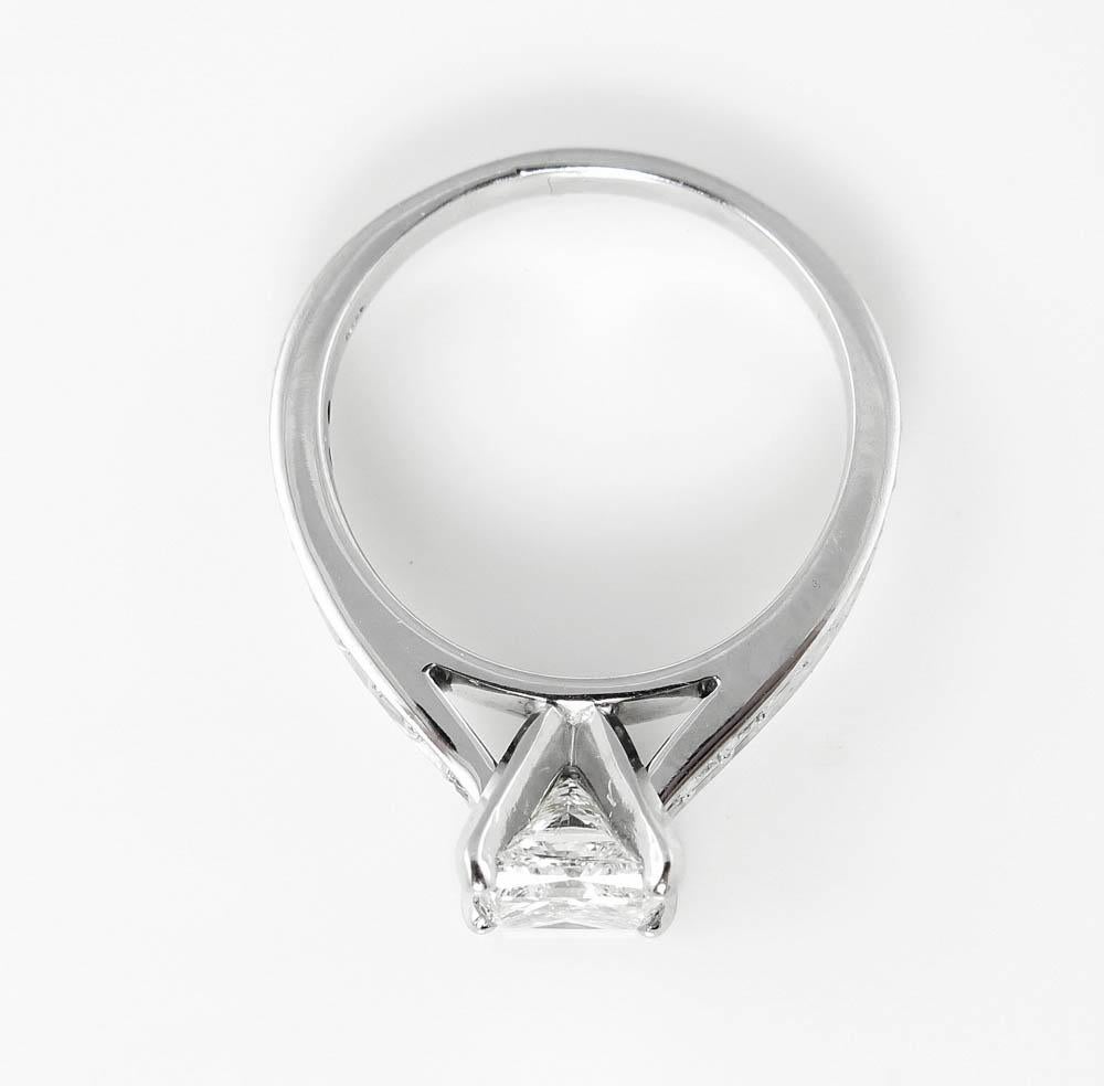 Women's 1.59 Carat Princess Diamond Engagement White Gold Ring EGL, USA For Sale