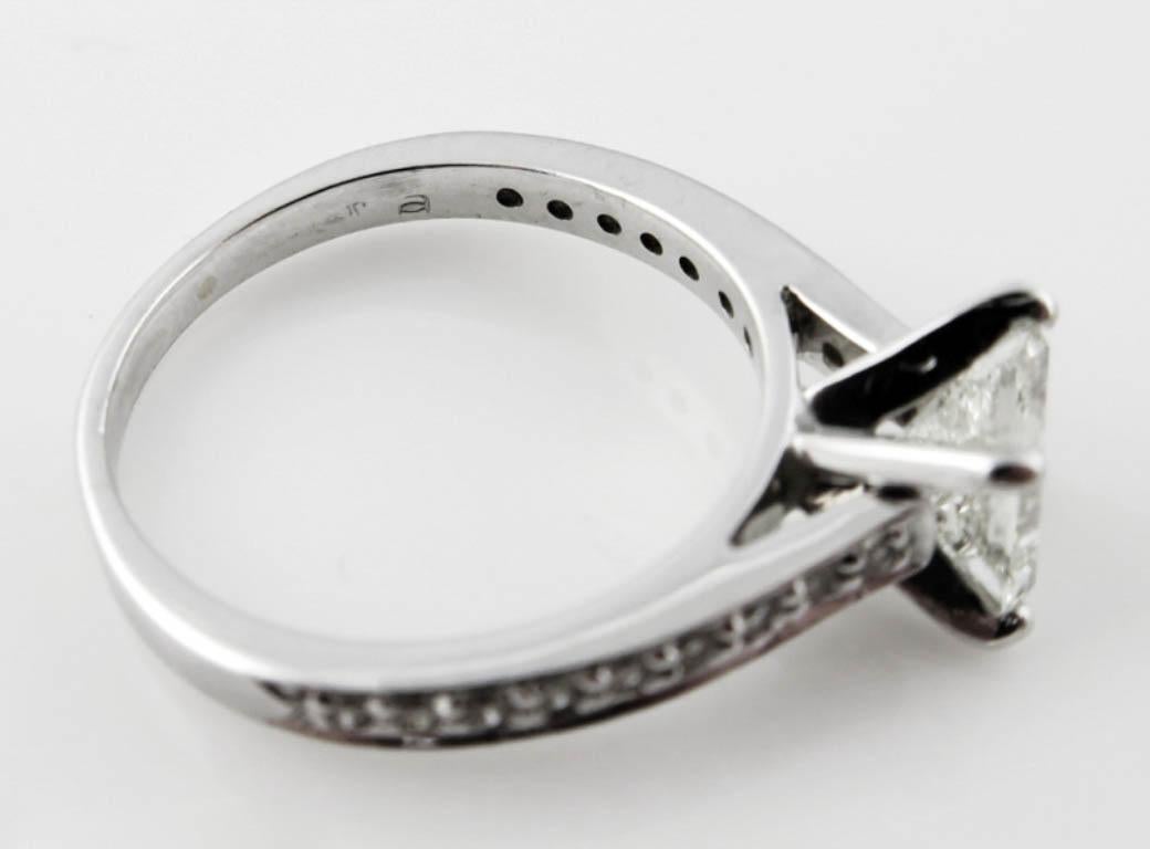 1.59 Carat Princess Diamond Engagement White Gold Ring EGL, USA For Sale 3