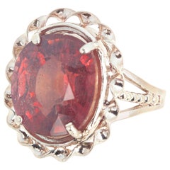 AJD Brilliant Magnificent Large 15.9 Carat Red Sapphire Silver Cocktail Ring