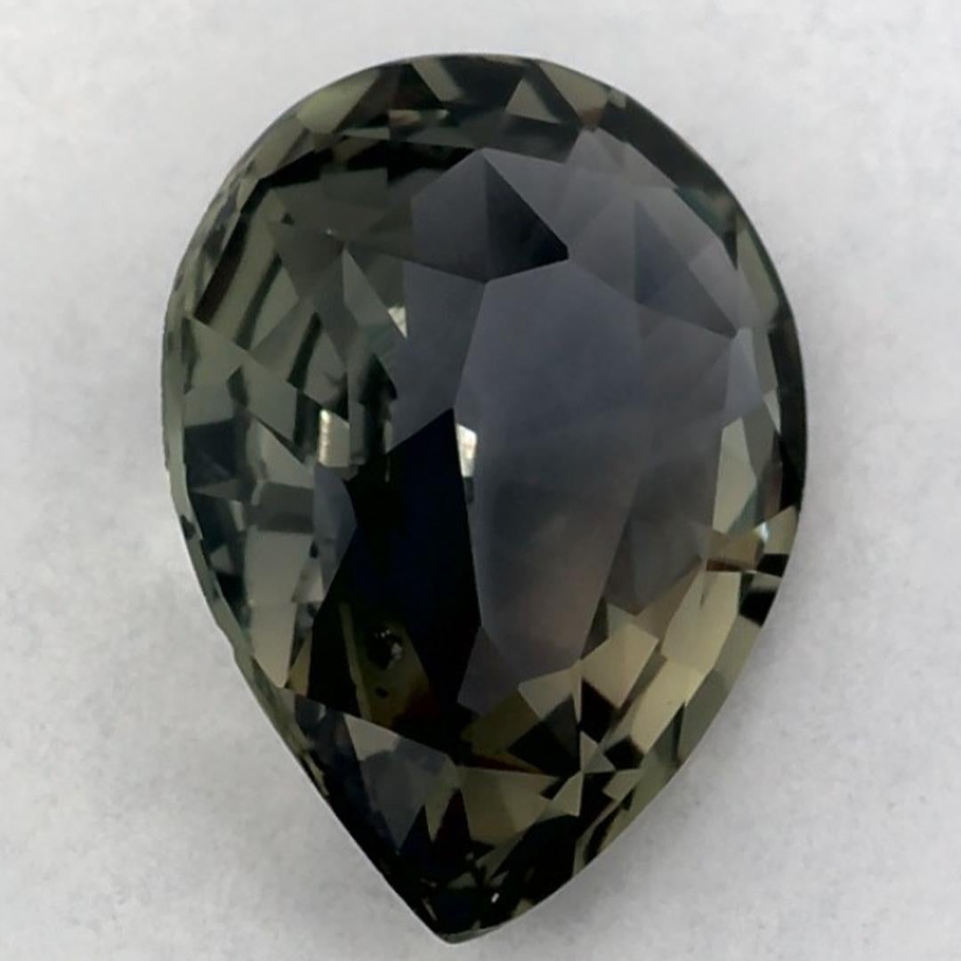 1.59 Ct Green Sapphire Pear Loose Gemstone (pierre précieuse en vrac) en vente 2