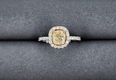 1.59 Karat natürlicher gelber Diamantring
