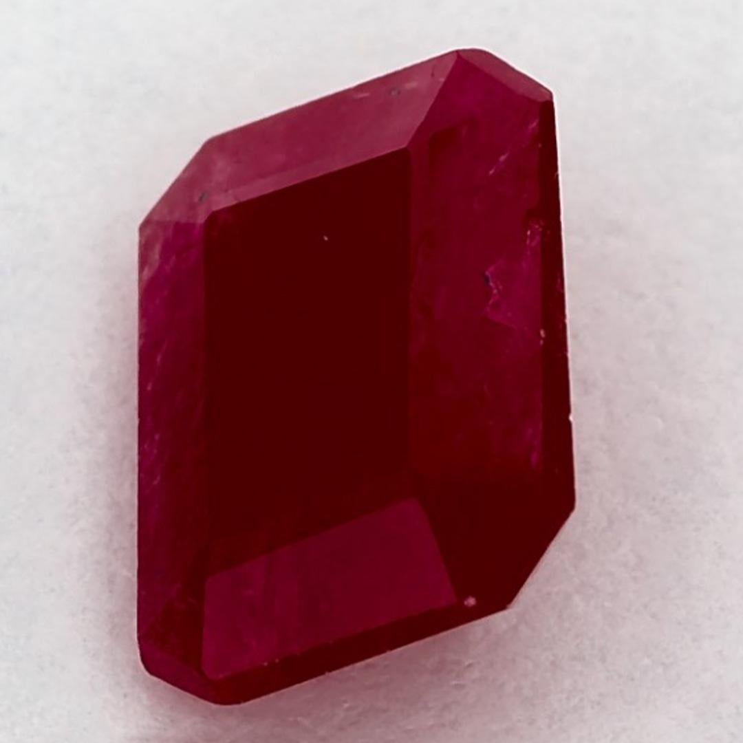 Taille octogone 1.59 Ct Ruby Octagon Cut Loose Gemstone (pierre précieuse en vrac) en vente