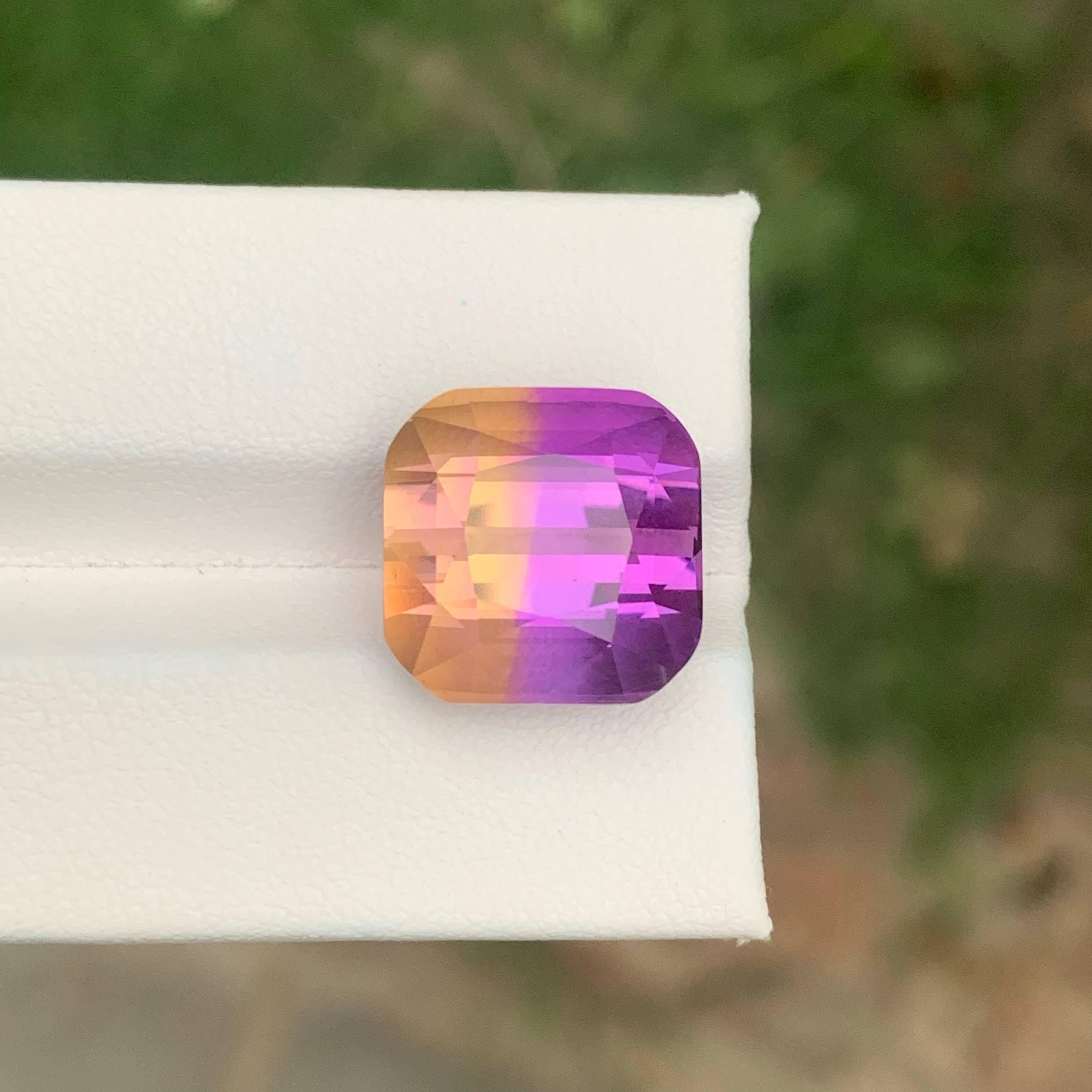15,90 quilates de piedra ametrina bicolor suelta talla cojín gema natural brasileña en venta 6