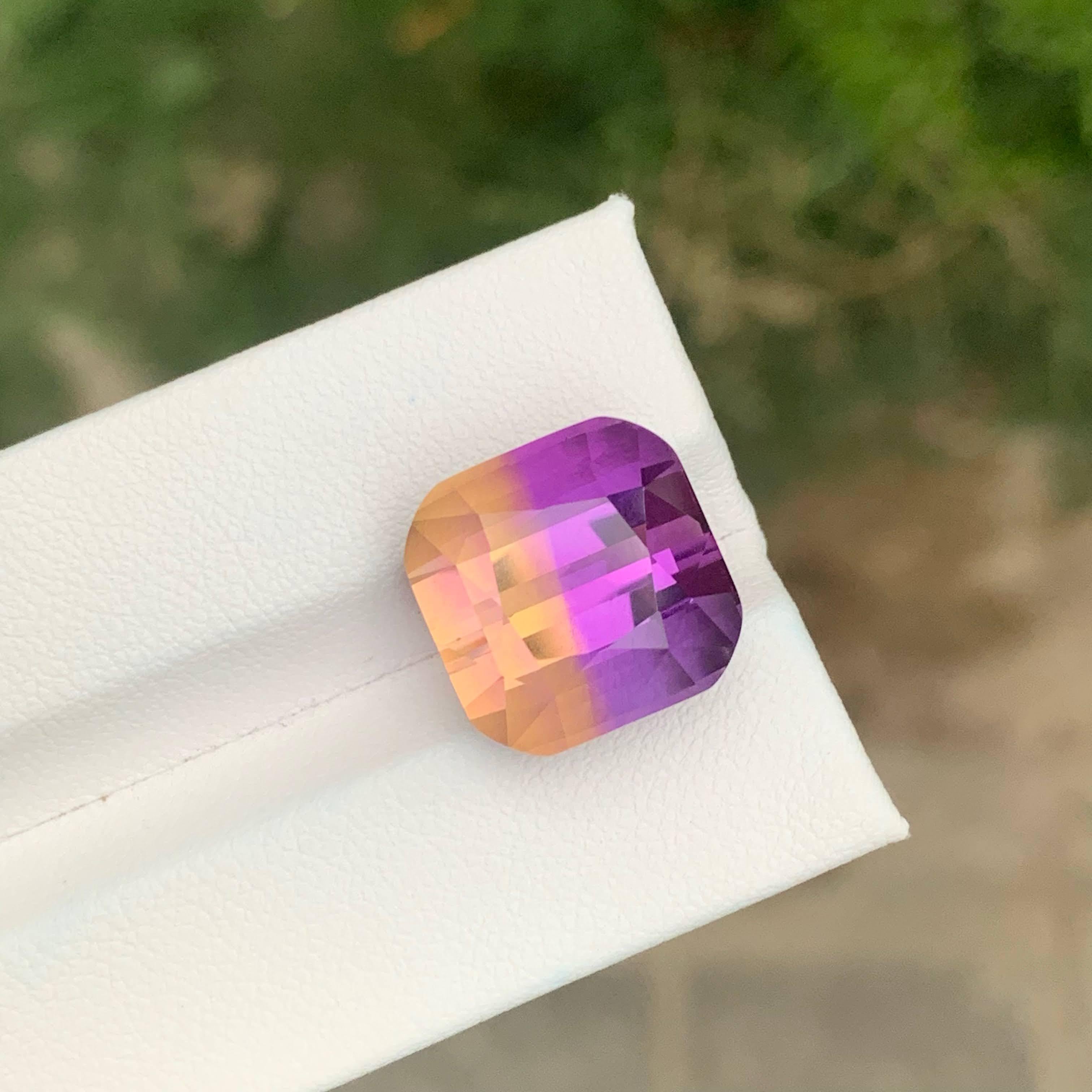 15,90 quilates de piedra ametrina bicolor suelta talla cojín gema natural brasileña en venta 1