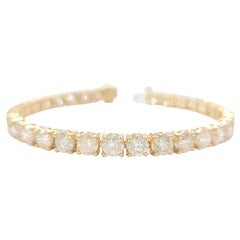 15.90 Carat Natural Diamond Tennis Bracelet 14 Karat Yellow Gold