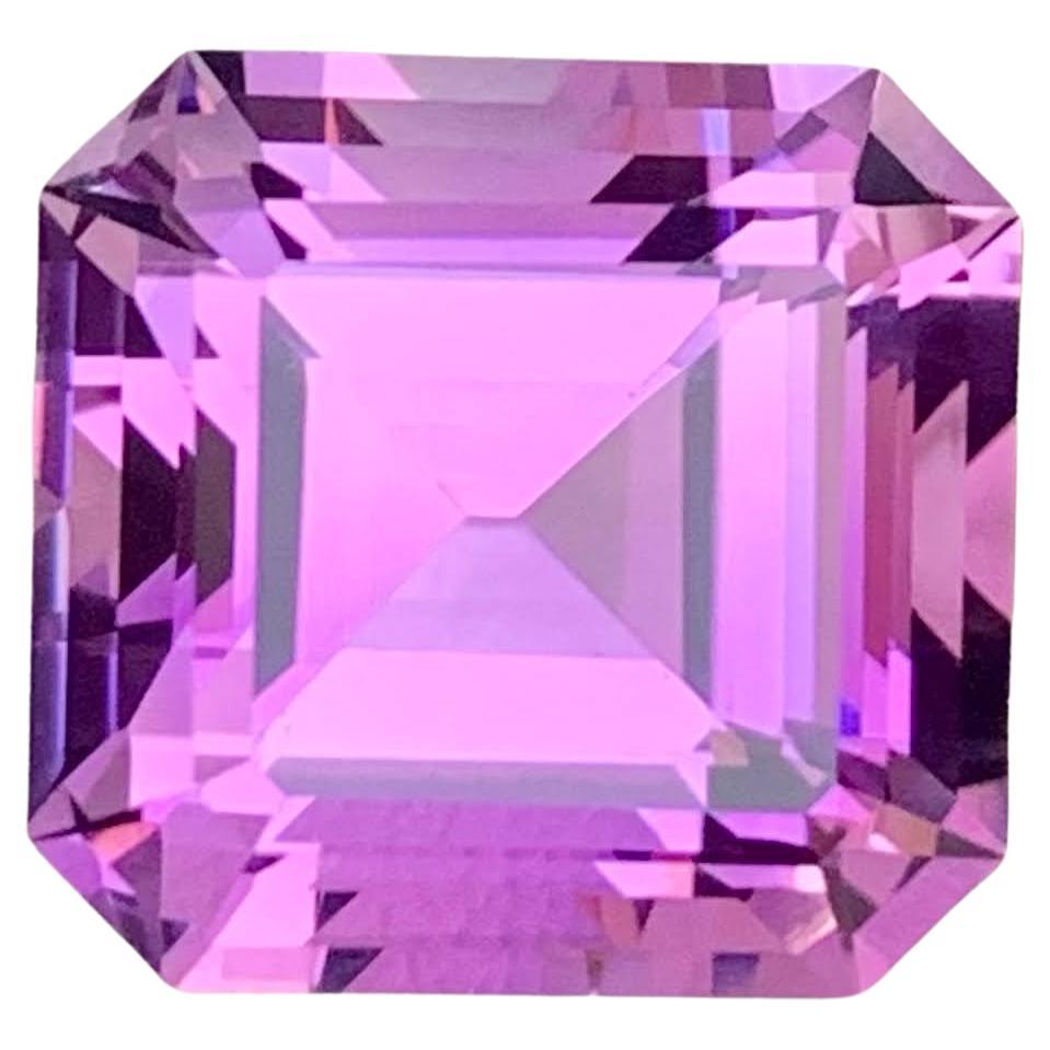15.90 Carat Natural Loose Purple Amethyst Stone Asscher Cut Brazilian Gemstone