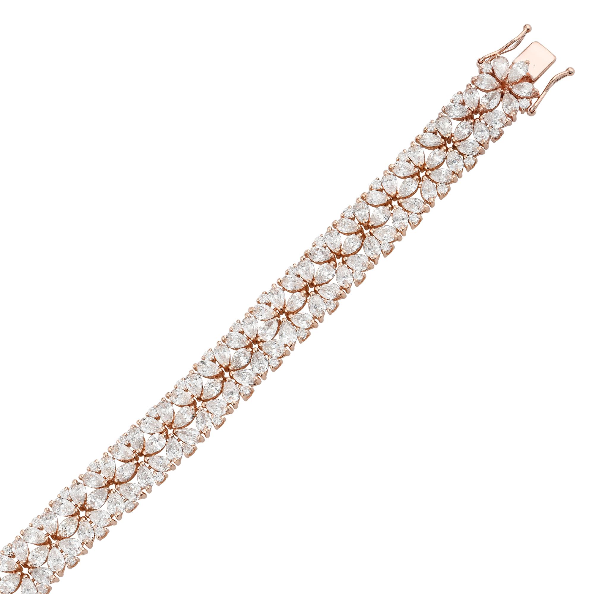 This stunning Diamond Wedding Bracelet is a luxurious and timeless accessory that will add a touch of elegance to any outfit. The bracelet features sparkling diamonds set in 18k solid gold.

This is a perfect Gift for Mom, Fiancée, Daughter,