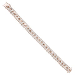 15.90 Carat Pear 
Round Diamond Bracelet 18 Karat Rose Gold Handmade Jewelry