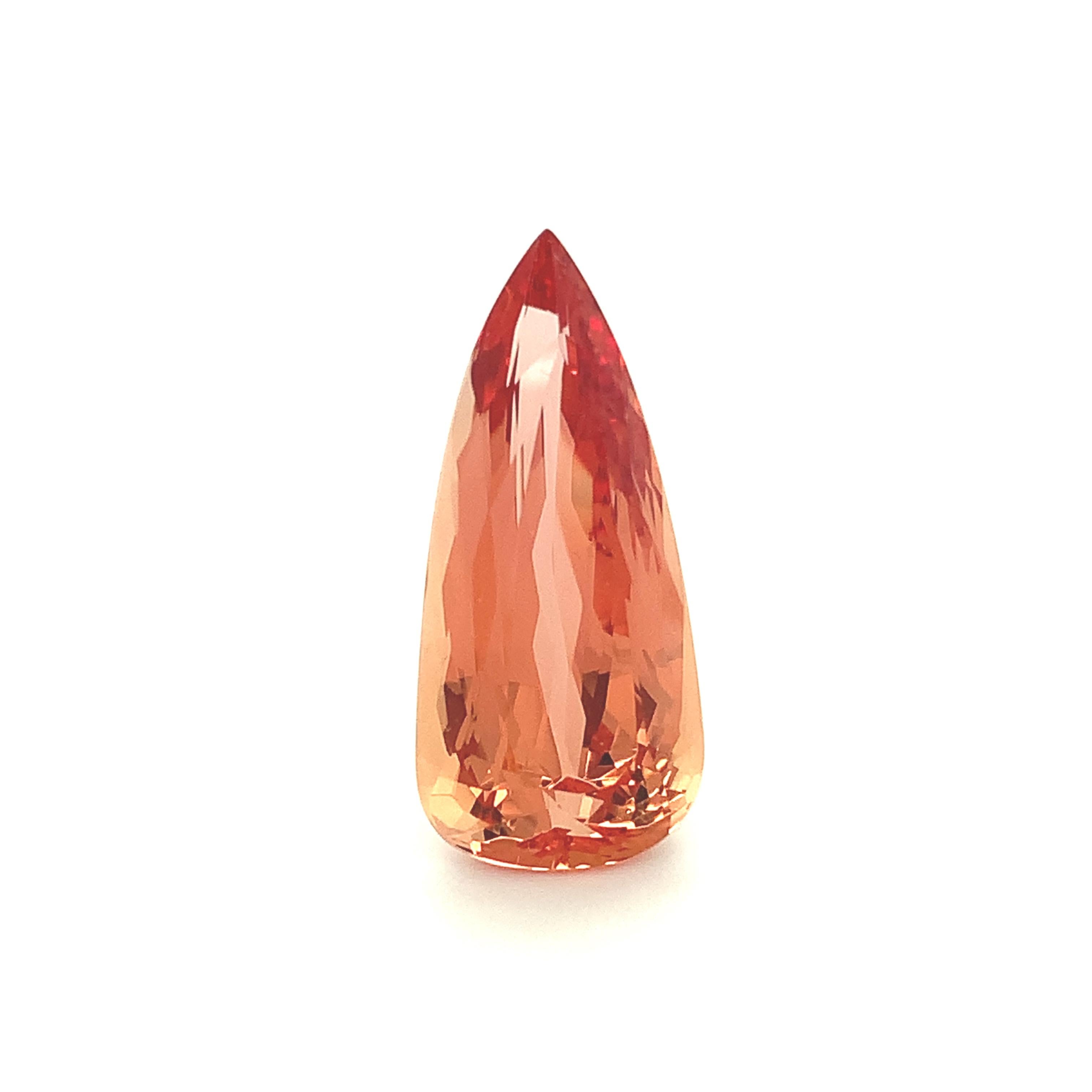 Taille poire Topaze impériale orange 15,90 carats, pierre précieuse non sertie, certifiée GIA en vente