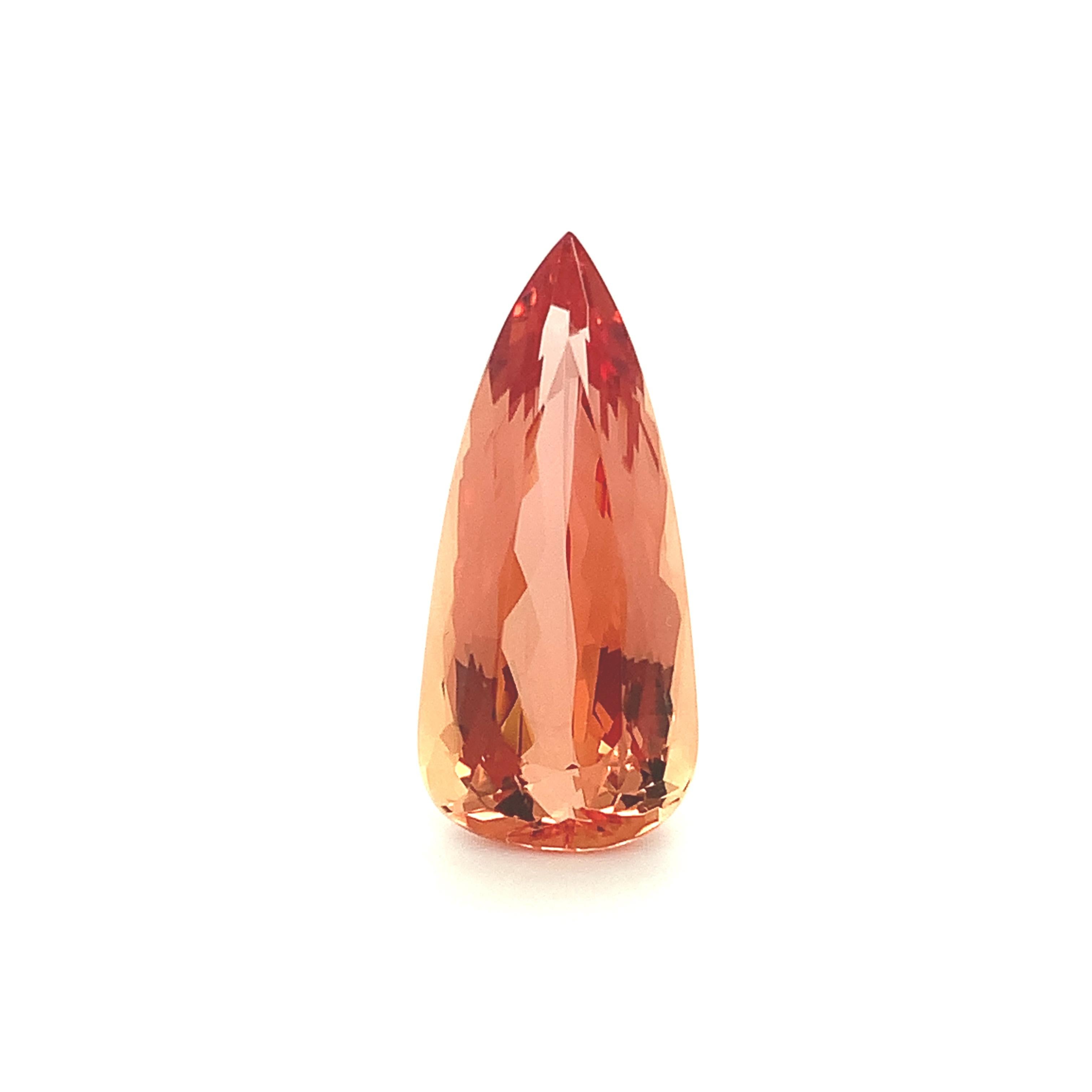 Topaze impériale orange 15,90 carats, pierre précieuse non sertie, certifiée GIA Neuf - En vente à Los Angeles, CA