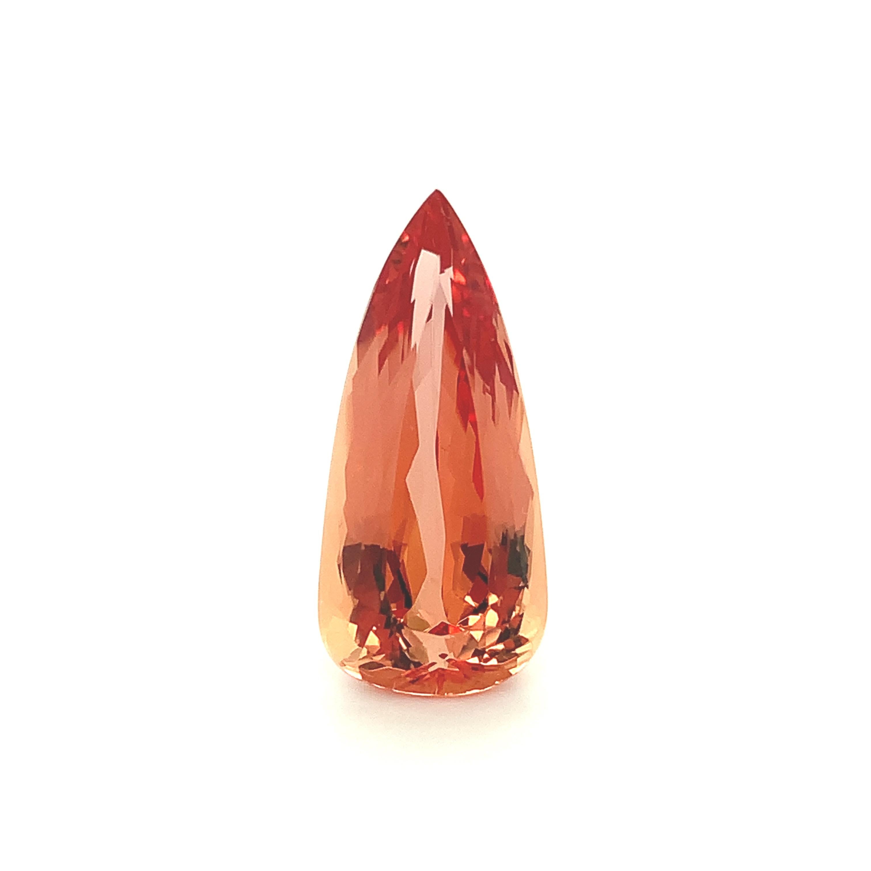 Artisan Topaze impériale orange 15,90 carats, pierre précieuse non sertie, certifiée GIA en vente