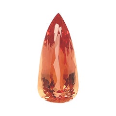 15.90 Carat Orange Imperial Topaz Pear, Unset Loose Gemstone, GIA Certified
