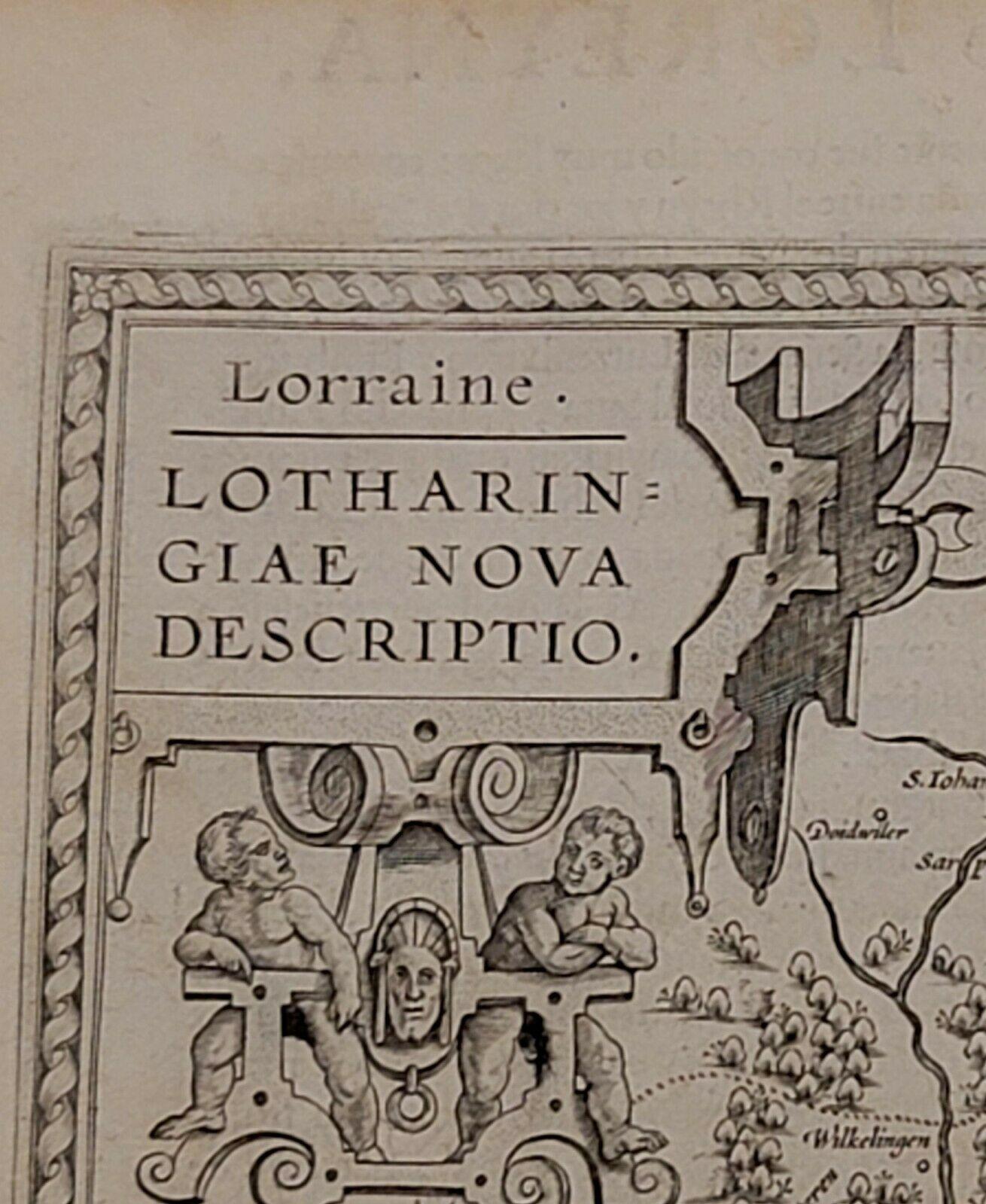 Peint Carte de 1592 Abraham Ortelius «orraine : Lotharingiae Nova Descripti, Ric.A005 » en vente