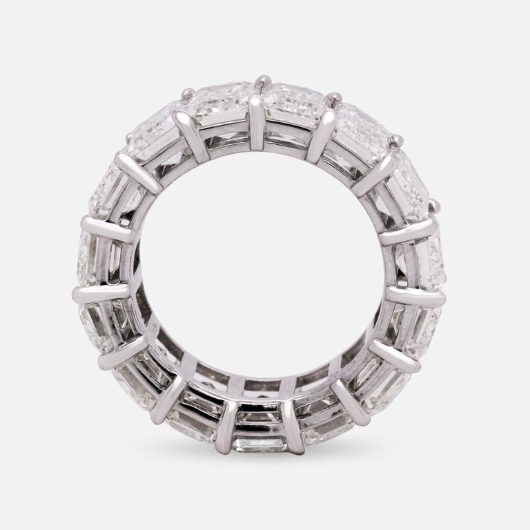 15.92 Carat Emerald Cut Diamonds All GIA Certified Platinum Eternity Band In New Condition For Sale In Boca Raton, FL