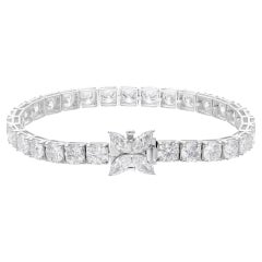 15.93Ct Round Brilliant Cut Certified Diamond Tennis Bracelet en or blanc 18k