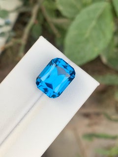 15.95 Carat Natural Loose Swiss Blue Topaz Cushion Cut Gemstone From Brazil