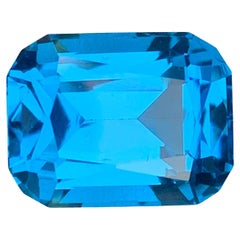 15.95 Carat Natural Loose Swiss Blue Topaz Cushion Cut Gemstone From Brazil