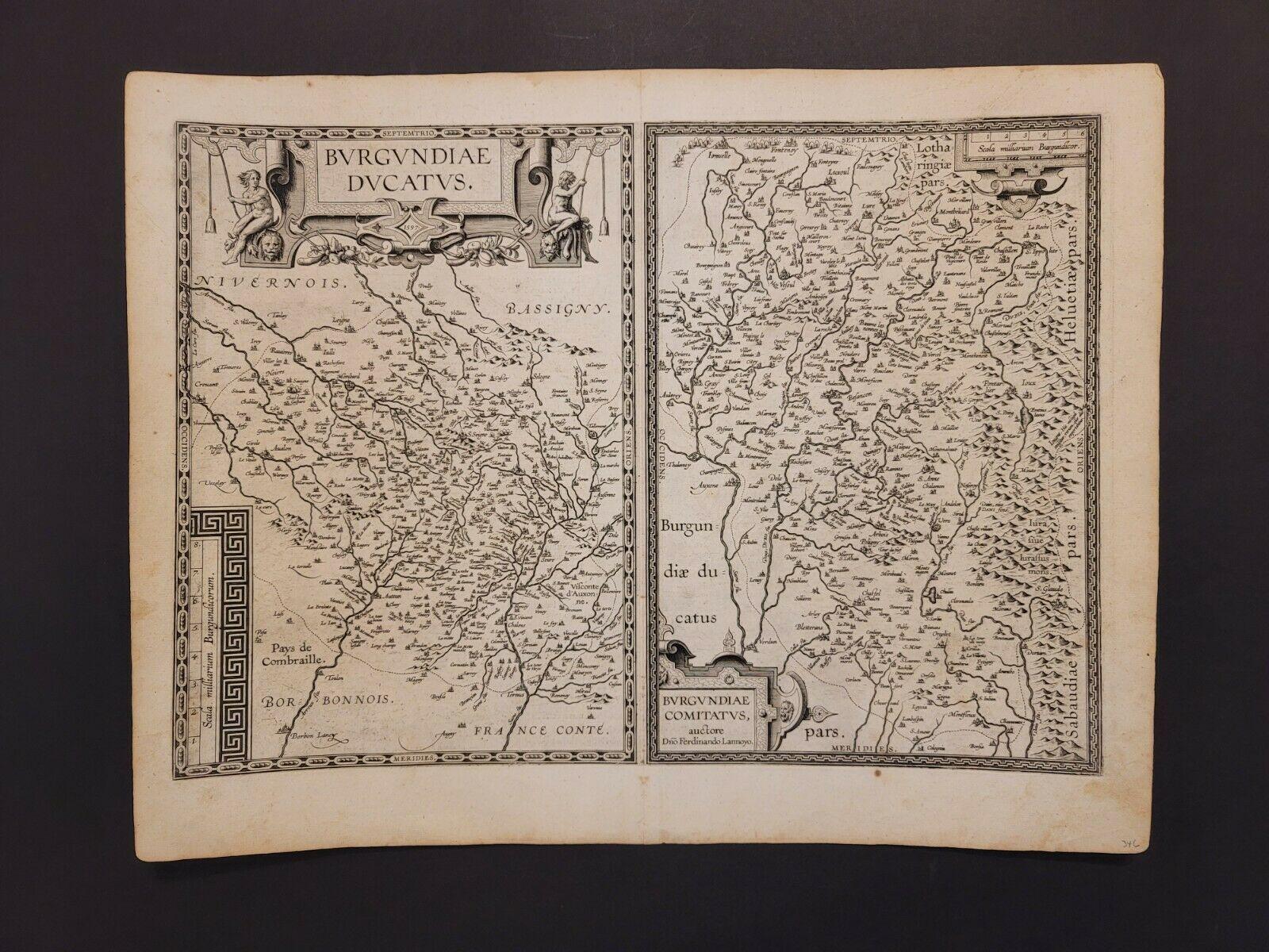 1597 Carte d'Abraham Ortelius de la Bourgogne, France intitulée 
