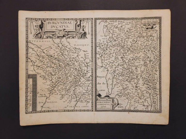 1597 Abraham Ortelius Map Burgundy, France Entitled 