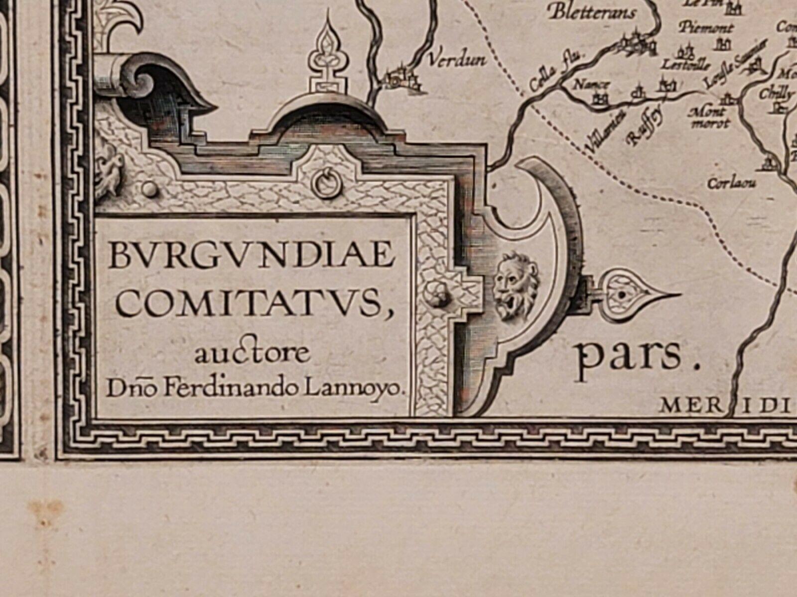 Carte d'Abraham Ortelius de 1597 Bourgogne, France intitulée « Bvrgvndiae dvcatvs Ric.a010 Bon état - En vente à Norton, MA