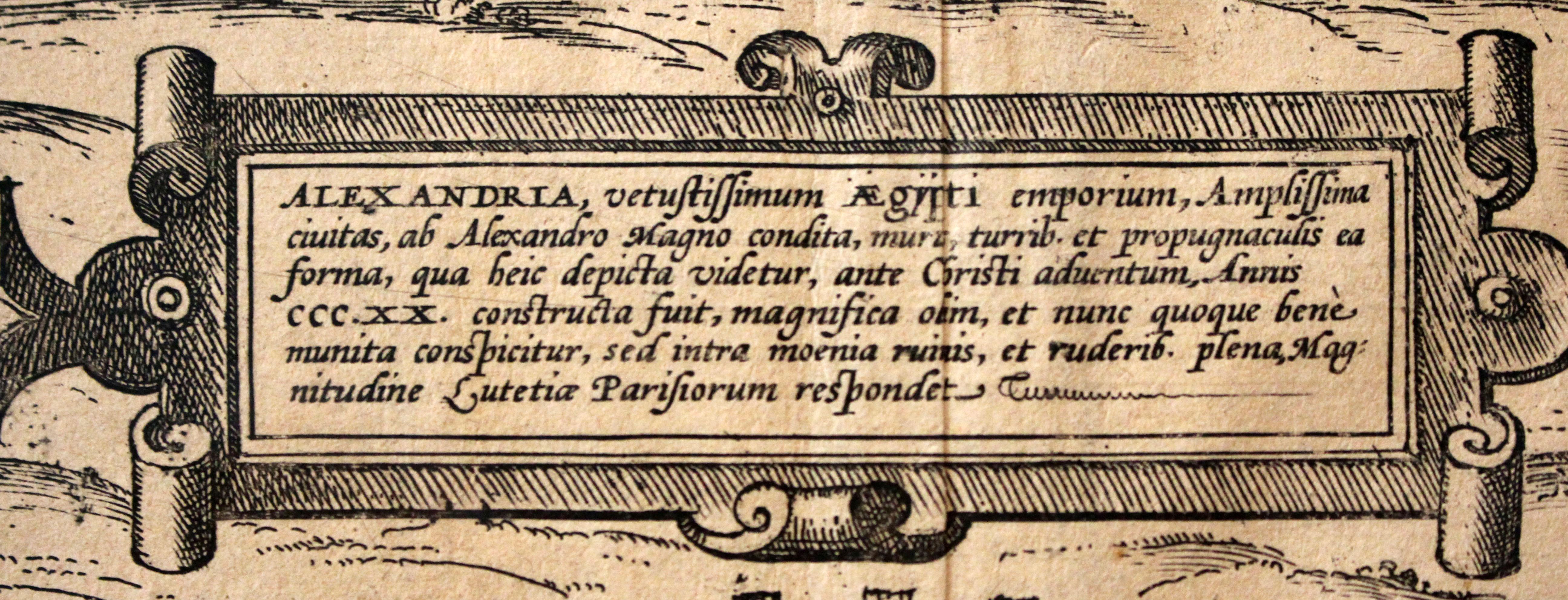 1597 Deutsche Karte von Alexandria von Georg Braun und Frans Hogenberg im Zustand „Gut“ im Angebot in Chapel Hill, NC