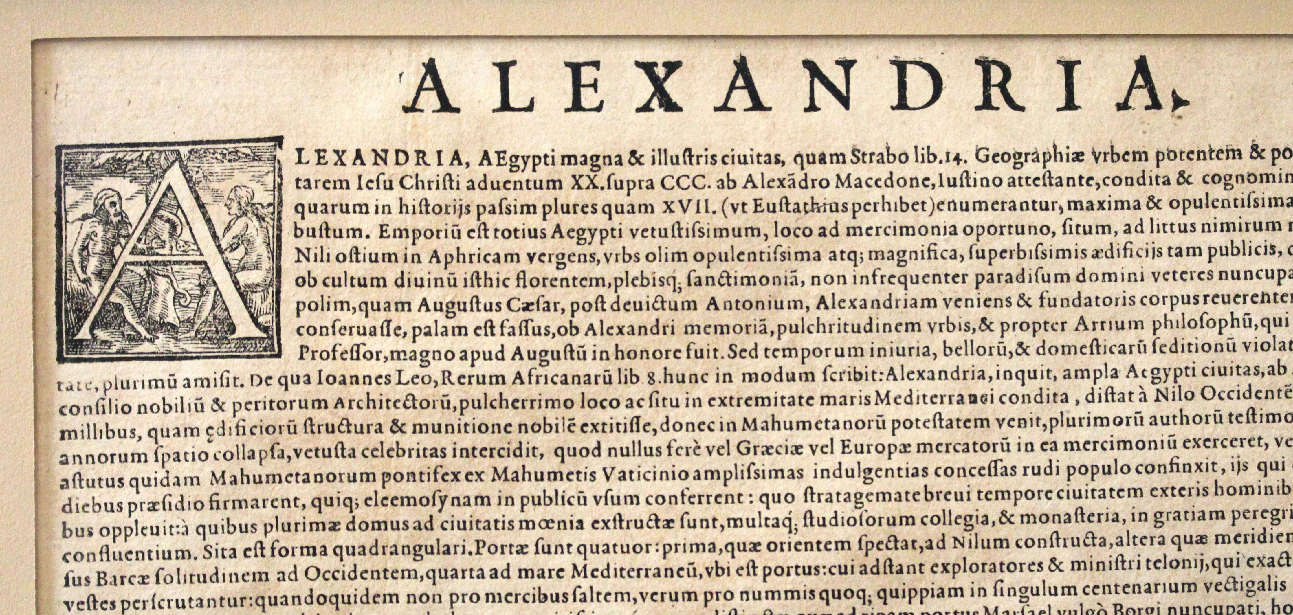 1597 Deutsche Karte von Alexandria von Georg Braun und Frans Hogenberg (Papier) im Angebot