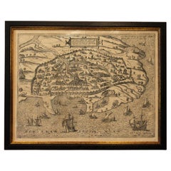 1597 German Map of Alexandria by Georg Braun and Frans Hogenberg