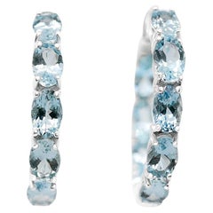 15.99 Ctw Natural Aquamarine 925 Sterling Silver Dangle Drop Earrings Jewelry 