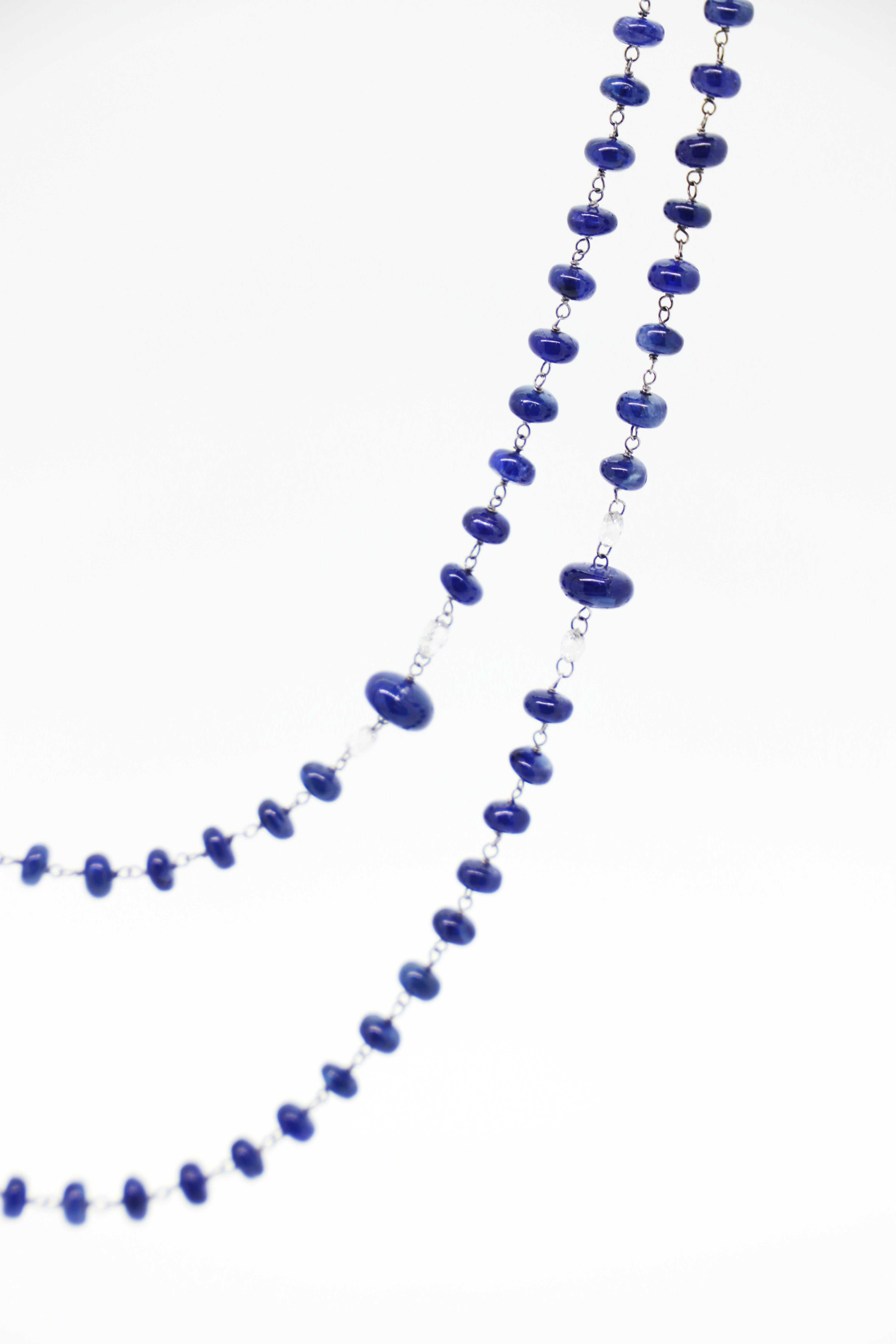 blue sapphire beads necklace