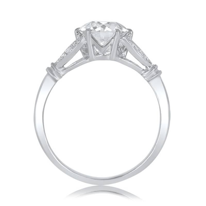 Women's 1.59ct Antique Old European Cut Diamond Engagement Ring, VS1 Clarity, Platinum For Sale
