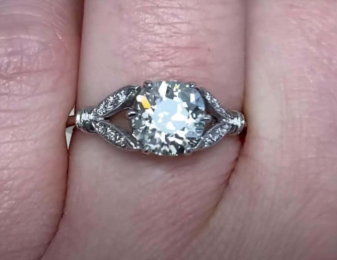 1.59ct Antique Old European Cut Diamond Engagement Ring, VS1 Clarity, Platinum For Sale 2