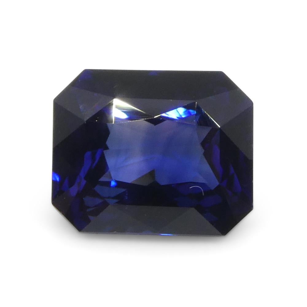 1.59ct Octagonal/Emerald Cut Blue Sapphire from Sri Lanka In New Condition For Sale In Toronto, Ontario