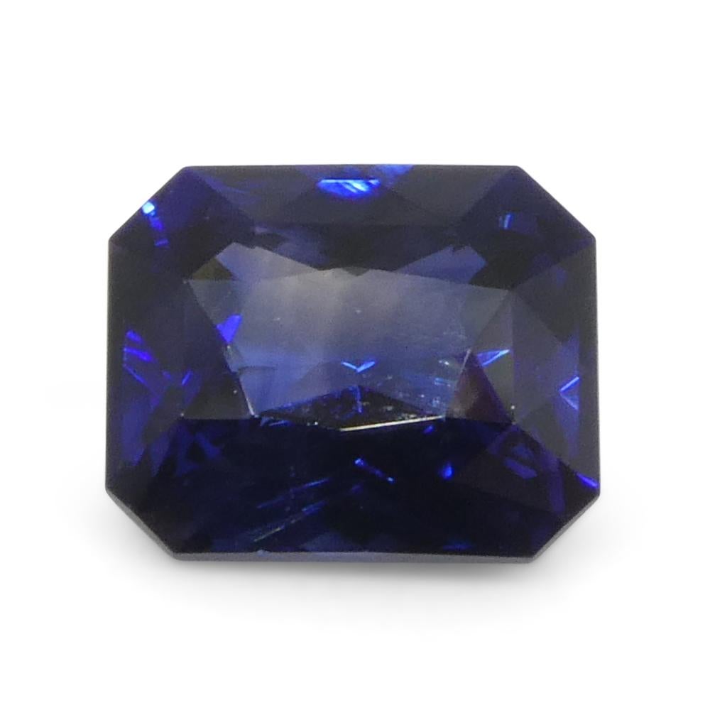 1.59ct Octagonal/Emerald Cut Blue Sapphire from Sri Lanka For Sale 2