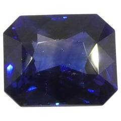 Saphir bleu octogonal/émeraude de 1.59 carat du Sri Lanka