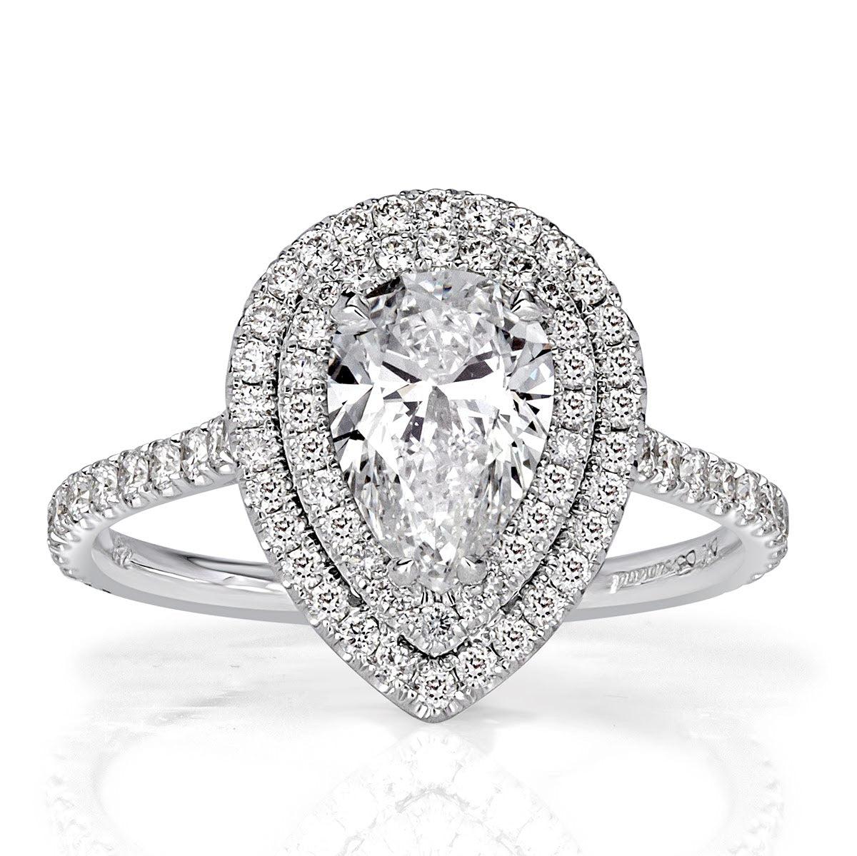1.59ct Pear Shaped Diamond Engagement Ring For Sale