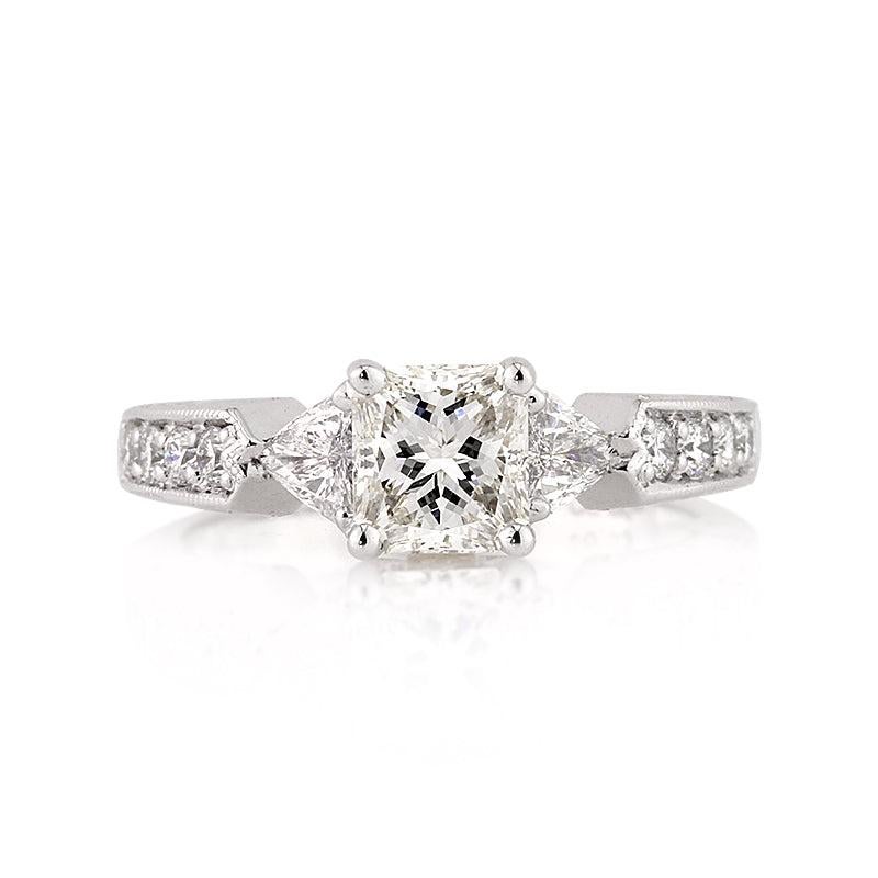 1.59ct Radiant Cut Diamond Engagement Ring For Sale