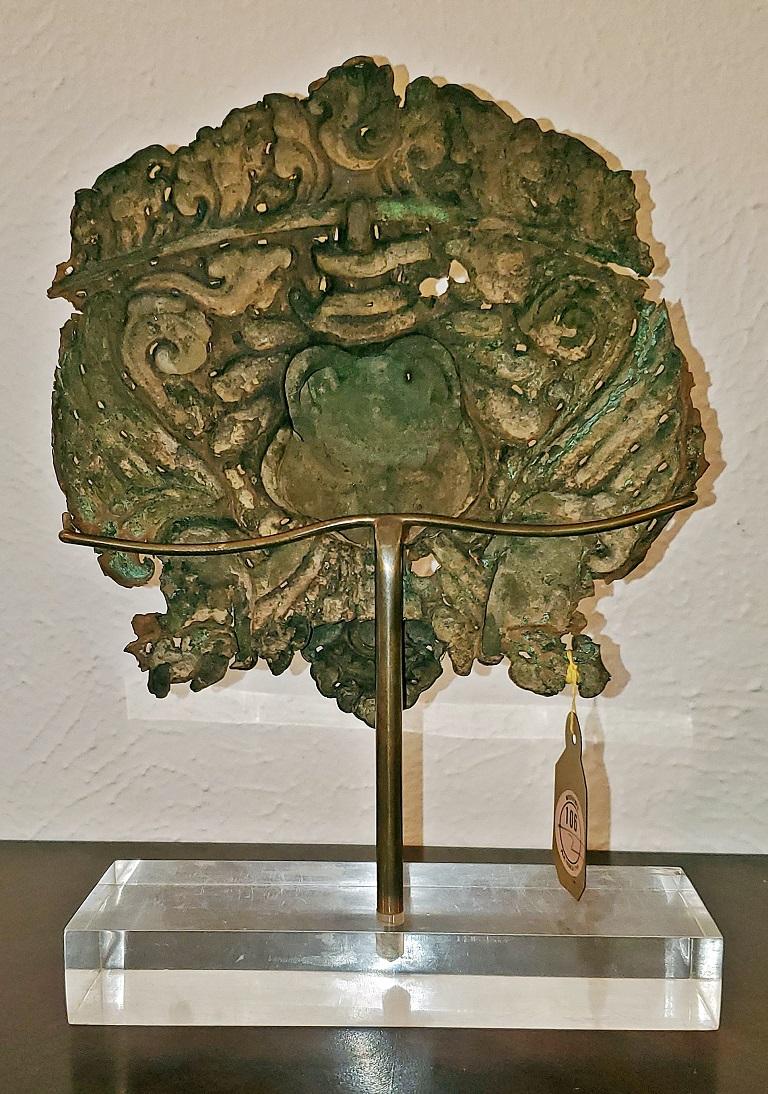 15th Century Gilt-Copper Kirtimukha Repousse Plaque 1