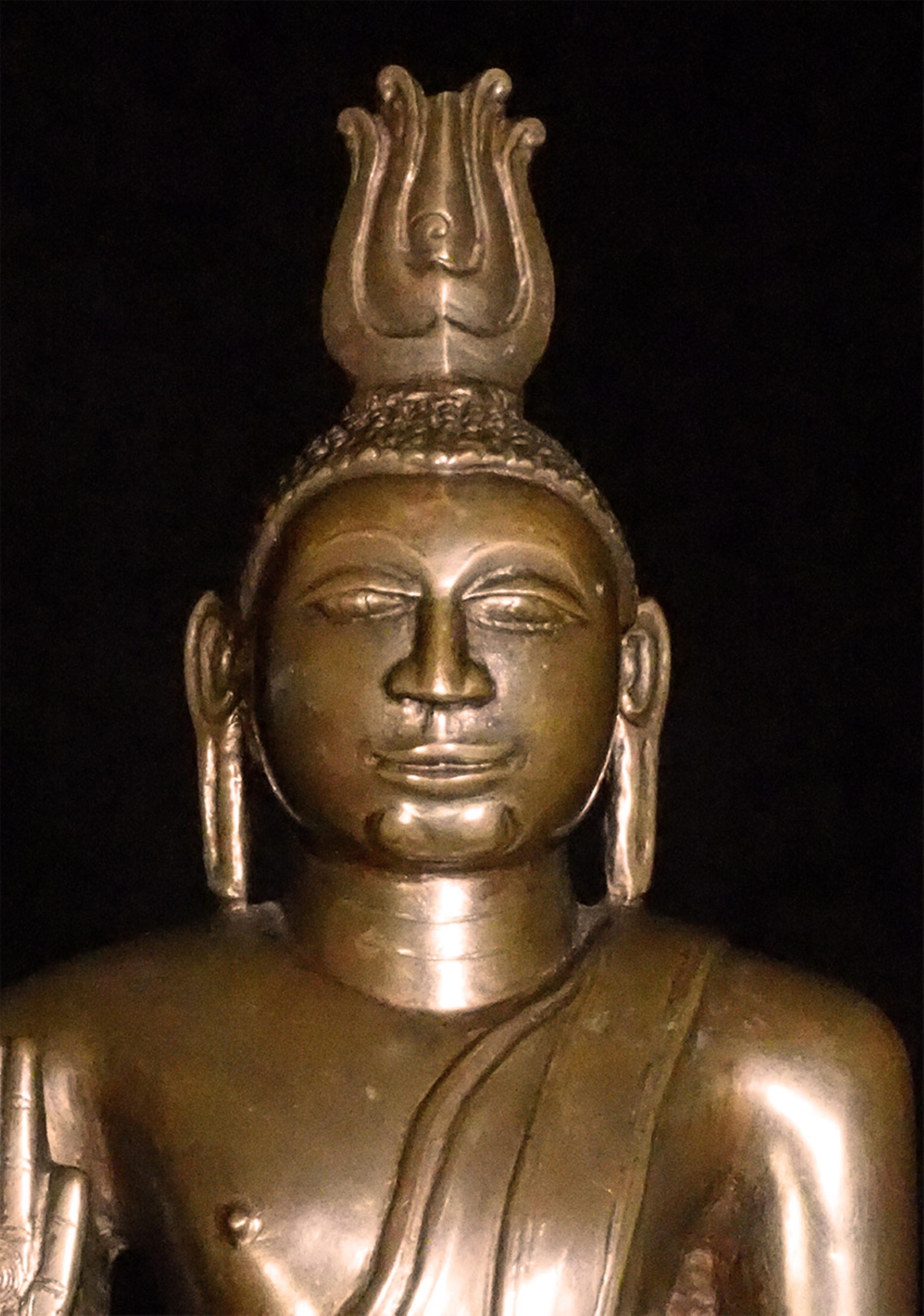 18th Century and Earlier 15C Sri Lankan Divided Kingdom Period Standing Bronze/Other Alloy Buddha-Special For Sale